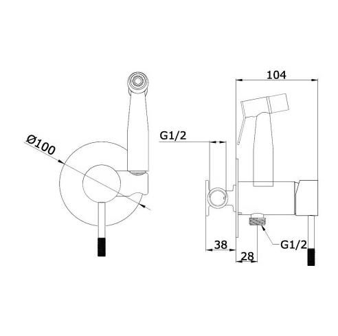 Смеситель с гигиенической лейкой Vieir V40-OMODEO хром