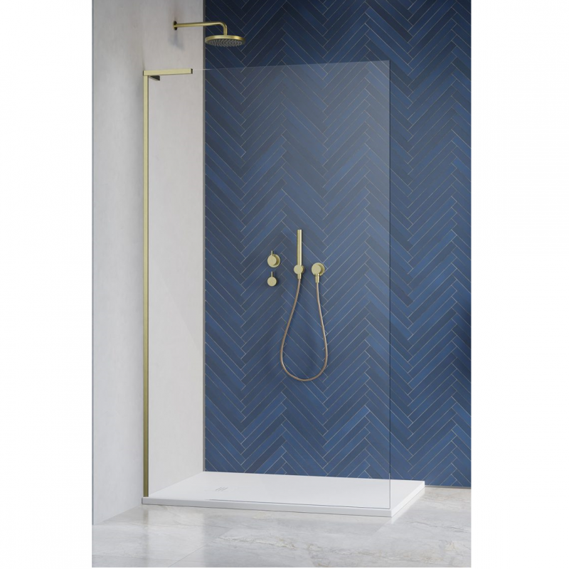 Душевое ограждение Radaway Walk-in Modo SL II Brushed Gold прозрачное стекло / профиль брашированное золото