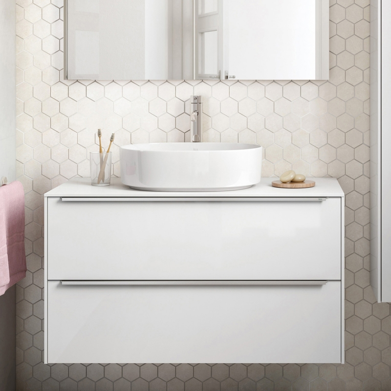 РАКОВИНА НАКЛАДНАЯ ROCA INSPIRA ROUND 50X37, ГЛЯНЦЕВАЯ БЕЛАЯ