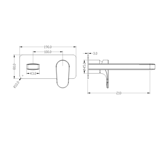 Смеситель для умывальника из стены Boheme SPECTRE бронза