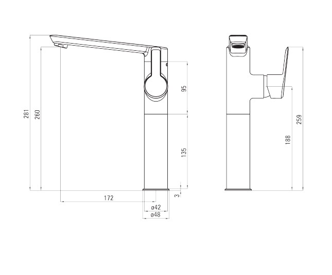 Deante Arnika Nero Смеситель для раковины высокий