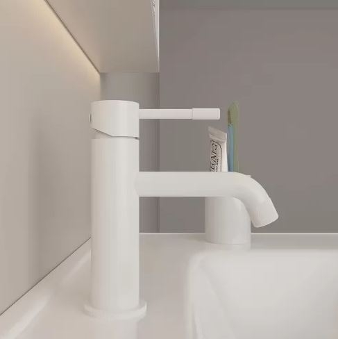 Смеситель для умывальника Vieir V40-OMODEO белый матовый