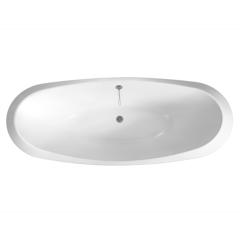 Ванна из литого мрамора Белюкс Ромео 178*74 белый, ноги хром