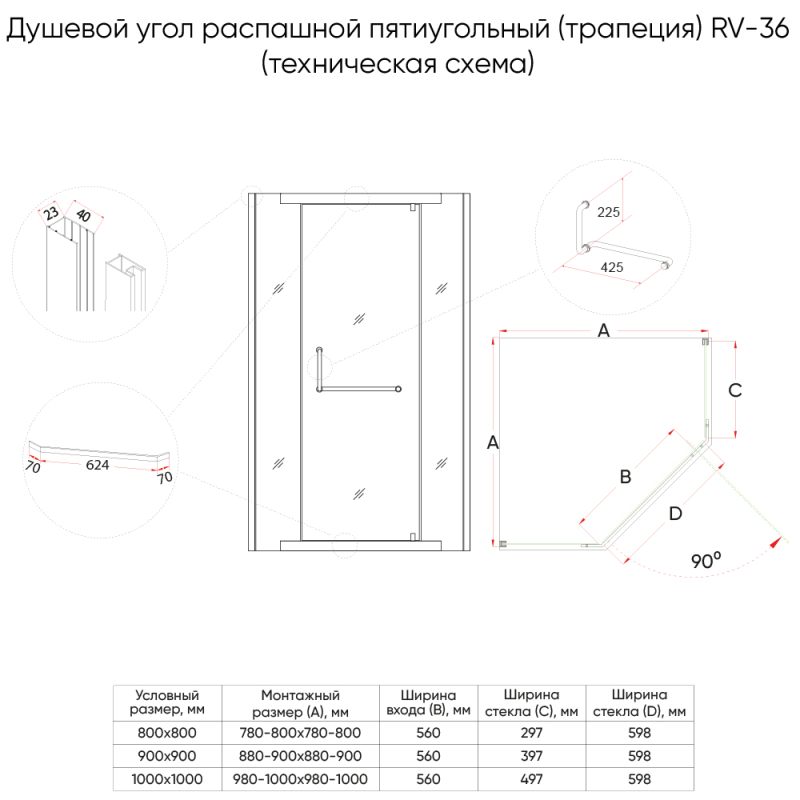 Silia Nero Консоль для круглой раковины, 85.2x37.3 см