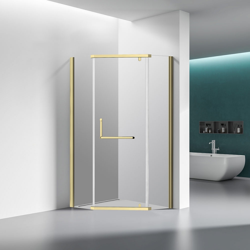 Душевой угол Veconi RV-36G профиль золото брашированное