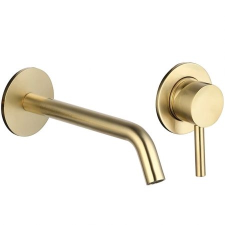 Смеситель для умывальника AQUAme Siena в цвете золото брашированное