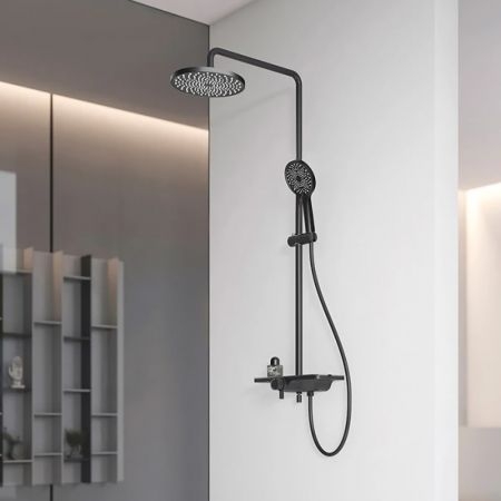 Душевая стойка AQUAme, цвет черный, 3 режима