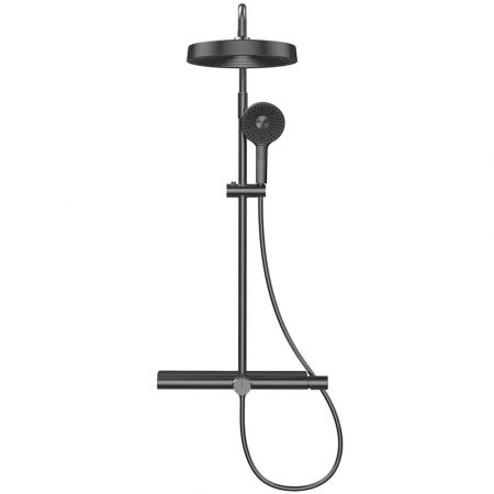 Душевая стойка AQUAme наружного монтажа, черный, 3 режима