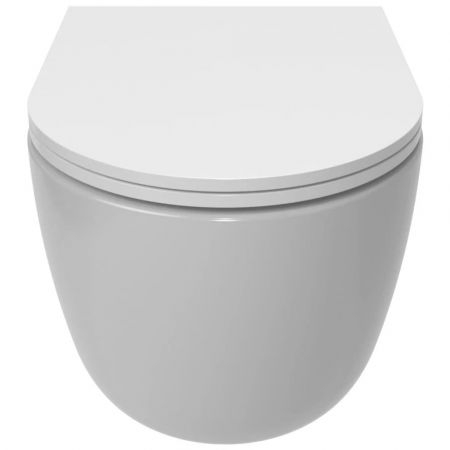 Унитаз подвесной AQUAme, смыв торнадо Invisible, с сиденьем, 49x36