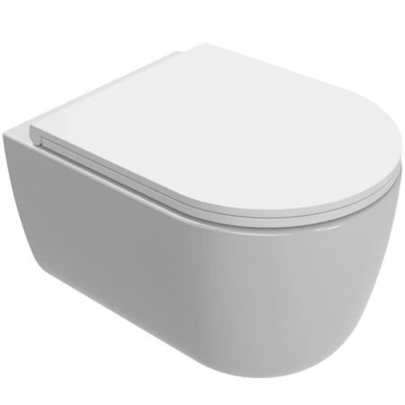 Унитаз подвесной AQUAme, смыв торнадо Invisible, с сиденьем, 49x36