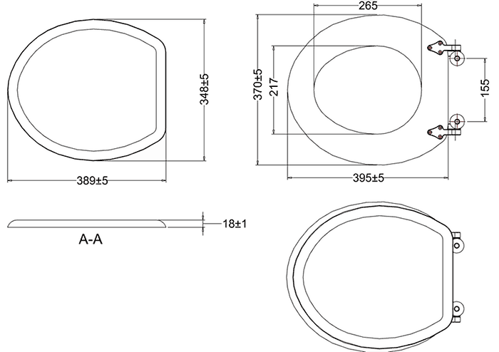 Крышка-сиденье для унитаза Burlington на петлях белый глянец дюропласт без микролифта