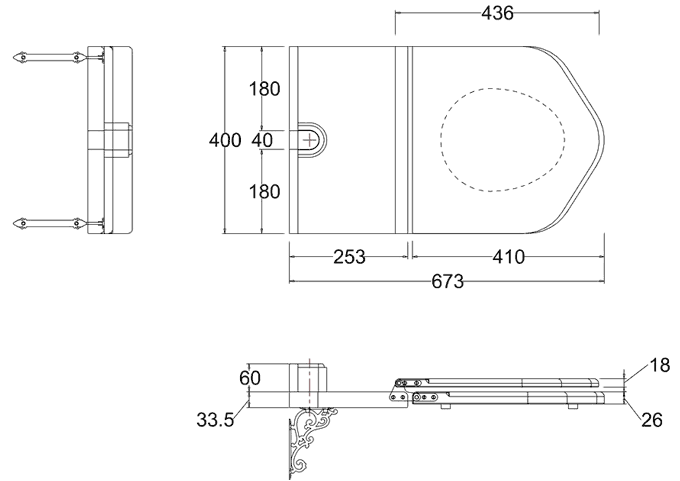Сиденье-трон для унитаза с высоким бачком Burlington