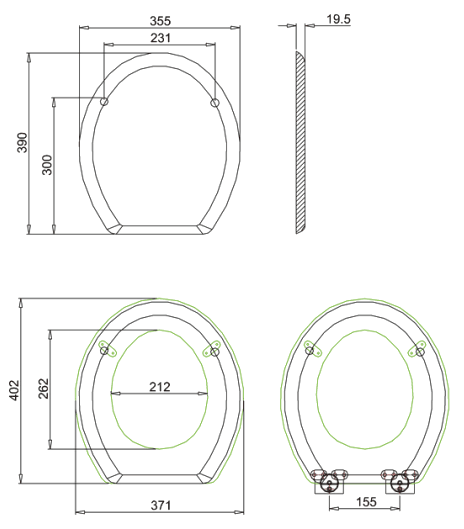 Cиденье Burlington для унитаза с микролифтом