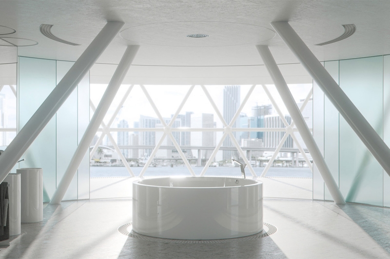 ISOLA. Круглая ванна из камня 200*200