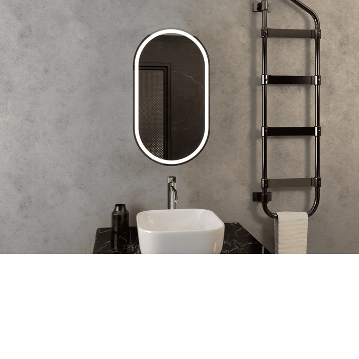 Шкаф с зеркалом Континент Elmage Black LED 45x80 с подсветкой и сенсорным выключателем