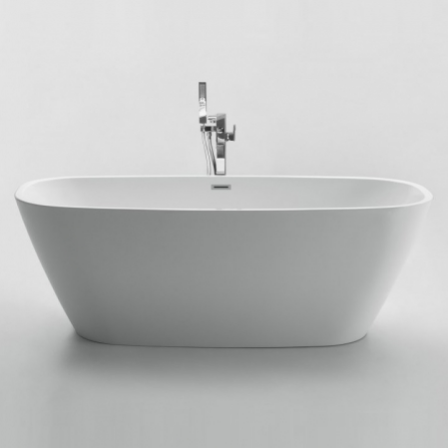 BelBagno 170х78 Отдельностоящая акриловая ванна в комплекте со сливом-переливом цвета хром