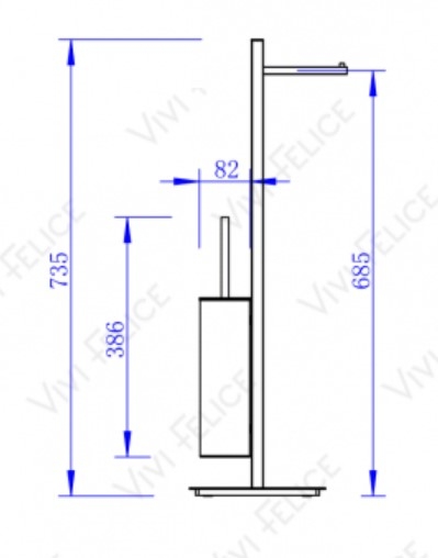 Напольная стойка с бумагодержателем и ёршиком Vivi Felice
