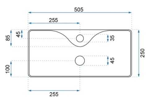 Умывальник Rea Mery U0699 50.5*25 см 