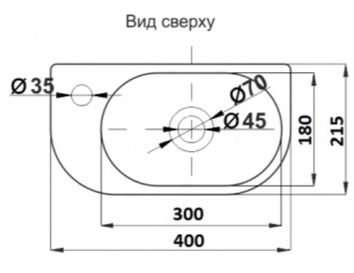 Умывальник подвесной CeramaLux 40*21,5