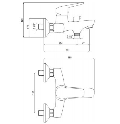 Смеситель для ванной DEANTE NEO BORO, хром 