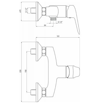 Смеситель для душа DEANTE NEO BORO, хром 