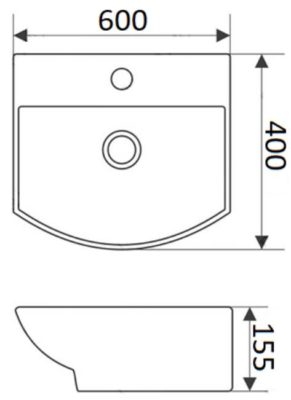 Умывальник CeramaLux 60*40 настенный