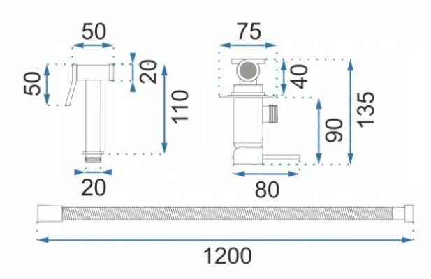 Смеситель псевдобиде Rea Loop золото матовое