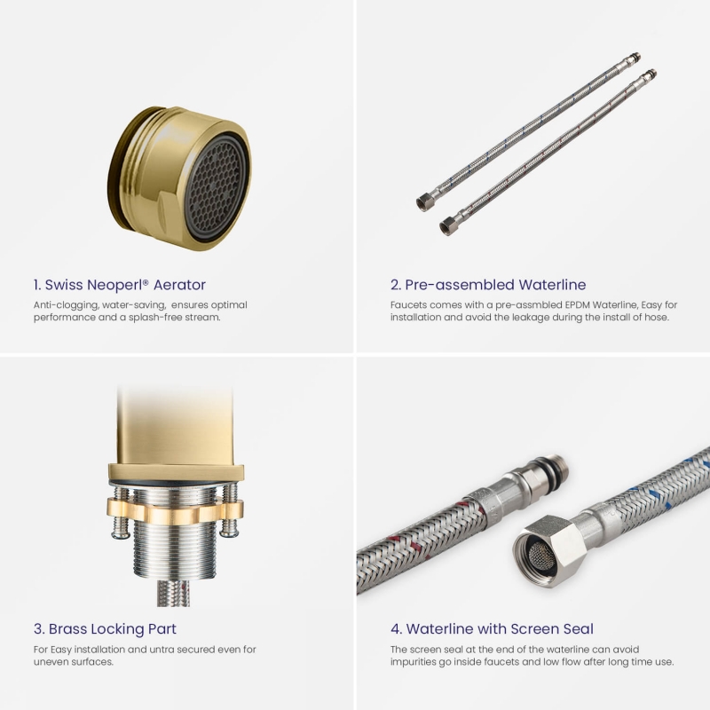 Смеситель для раковины Selene  Золото матовое