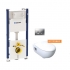 КОМПЛЕКТ 4 GEBERIT DUOFIX DELTA + Подвесной унитаз Geberit Smyle c c сиденьем Duroplast, soft-close