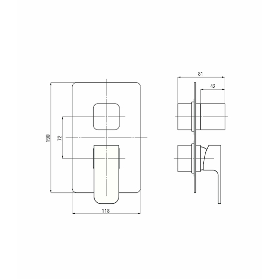 Душевая система скрытого монтажа со складным изливом для ванны Deante Azalia, (в компл.2 рычага), хром