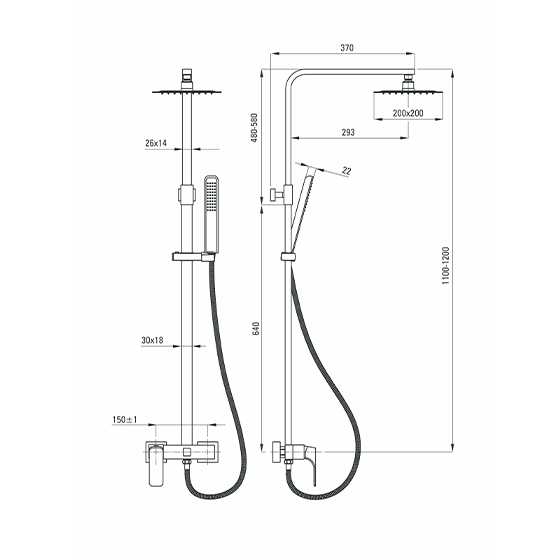 Deante Cascada Hiacynt Bianco Душевая колонна со смесителем для душа, белый