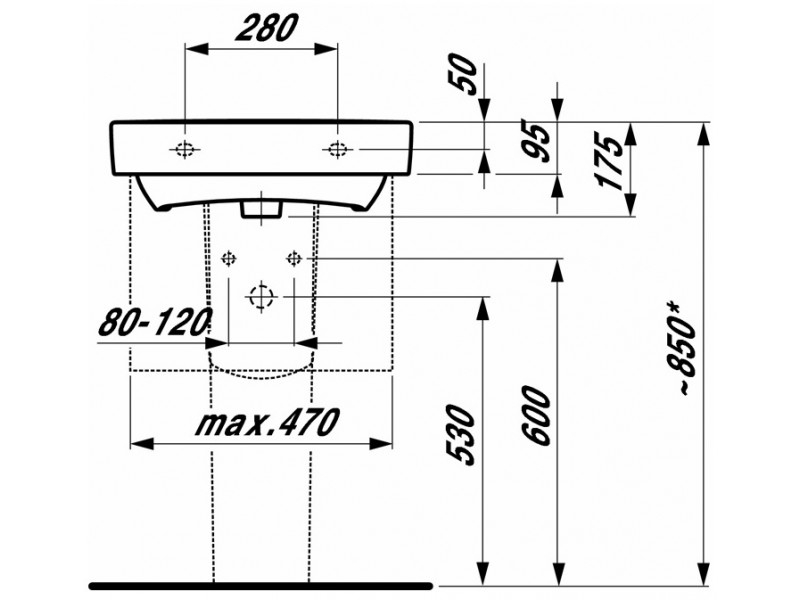 УМЫВАЛЬНИК LAUFEN PRO навесной 55х38
