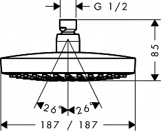ДУШЕВАЯ ЛЕЙКА ДЛЯ ДУША HANSGROHE CROMA SELECT E 180, ДИАМЕТР 18 СМ