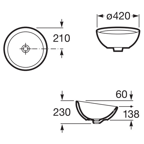 УМЫВАЛЬНИК НАКЛАДНОЙ ROCA BOL 42X42