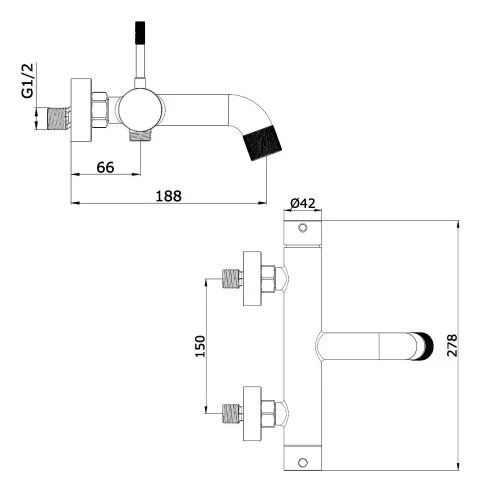 Смеситель для ванны Vieir V40-OMODEO белый матовый