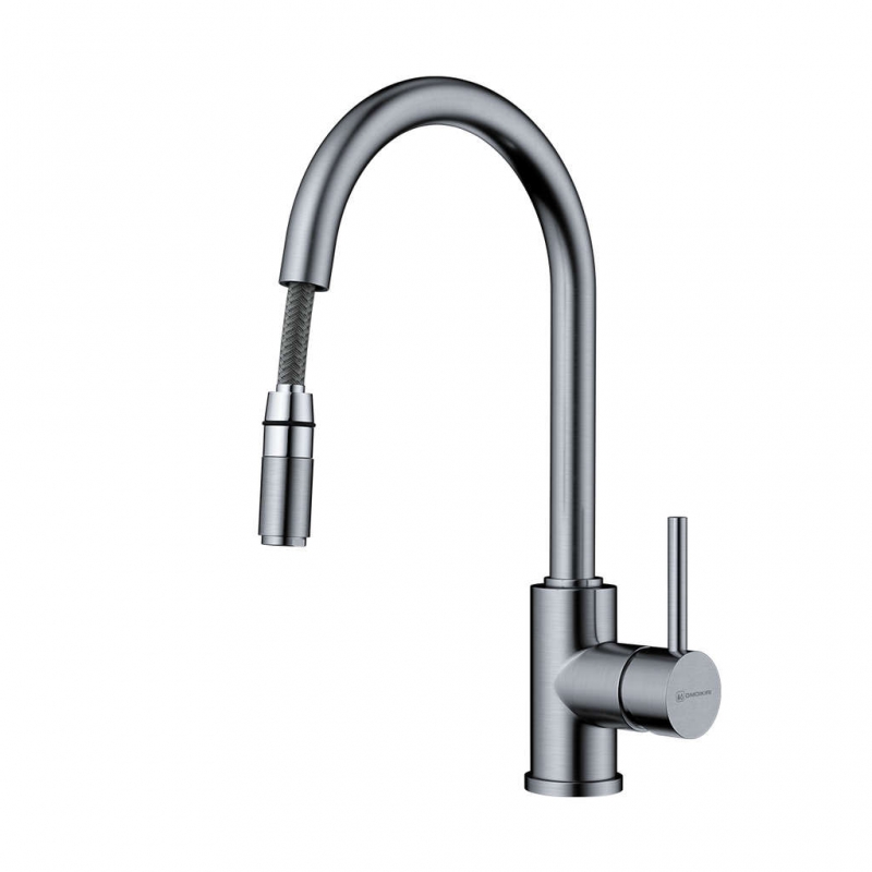 Смеситель для кухни Omoikiri Shinagawa-S-BN нержавеющая сталь, выдвижной шланг