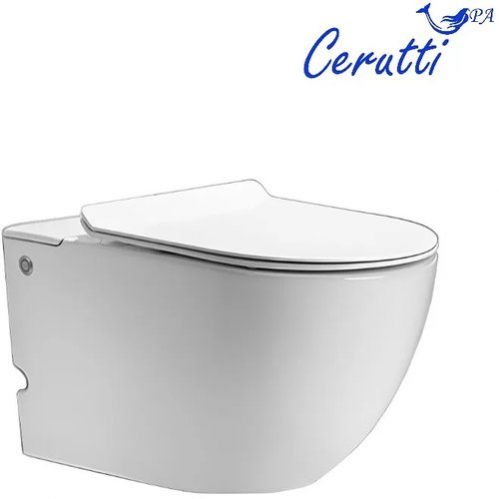 Унитаз подвесной CeruttiSpa Barbaria Aria Pulsе 36x58,5 с импульсным смывом, сиденье Duroplast, микролифт