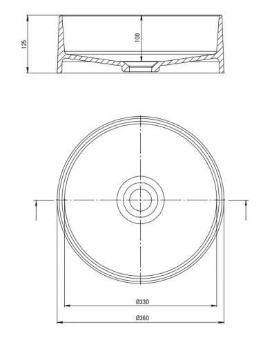 Раковина накладная Deante Silia, гранит, цвет графит, 36 см