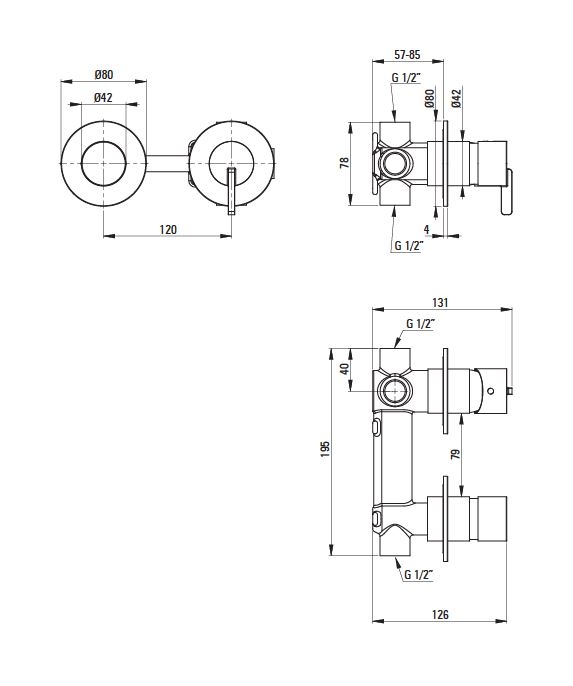 Душевая система Deante Silia скрытого монтажа, хром
