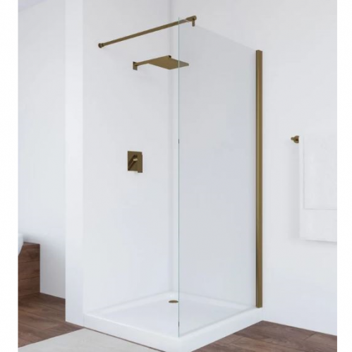 Душевая перегородка Vegas Glass, профиль бронза, стекло прозрачное