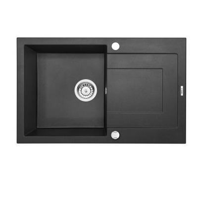DEANTE RAPIDO графитовый металик - мойка 1 чаша с крылом, 780*490*180мм  + сифон SPACE SAVER