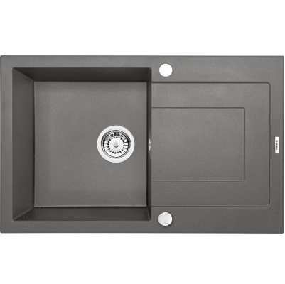 DEANTE RAPIDO антрацит - мойка 1 чаша с крылом, 780*490*180 мм + сифон SPACE SAVER