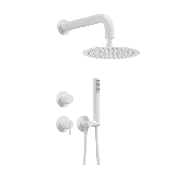 Набор для душа скрытого монтажа DEANTE SILIA, с верхним душем, белый матовый