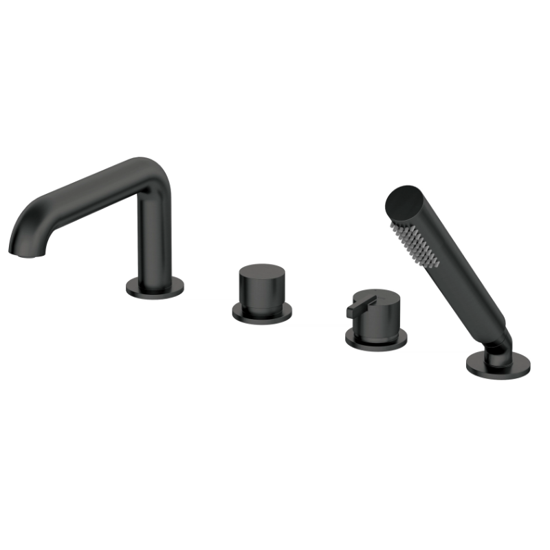 Смеситель для ванны, 4-отверствия, с душевым набором Deante Silia черный