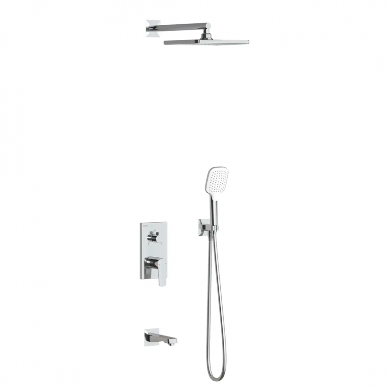 Teska Simena Душевая система скрытого монтажа 3-х функциональная, квадратная, хром