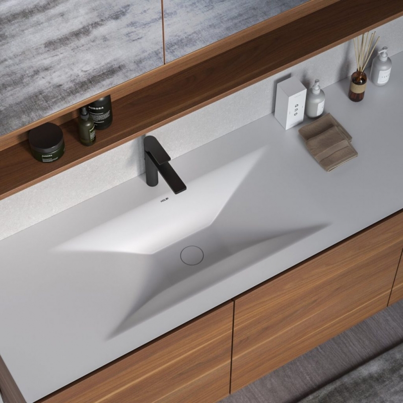 Раковина Holbi Sirius + STL, из Solid Surface H14 мм
