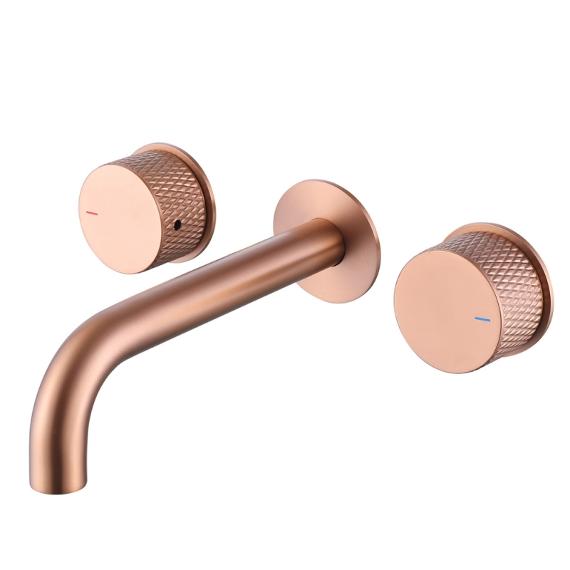 Смеситель ABBER Wasser Kreis  для раковины скрытого монтажа, розовое золото матовое