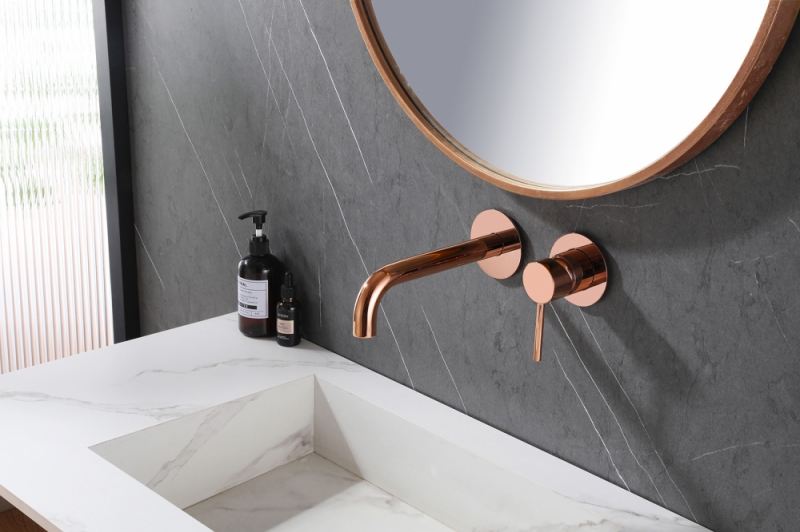 Смеситель ABBER Wasser Kreis  для раковины скрытого монтажа, розовое золото