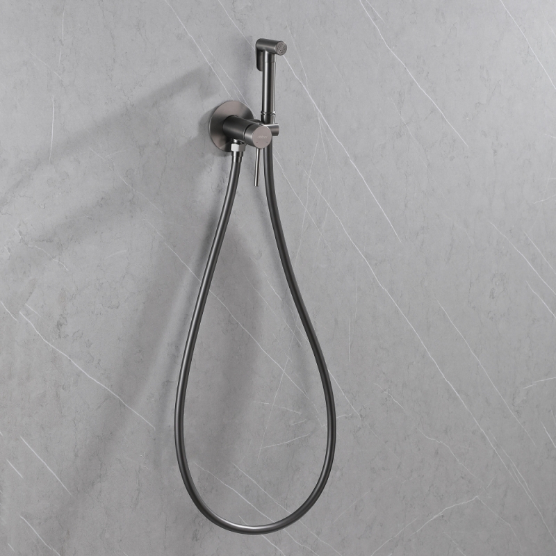 Смеситель ABBER Wasser Kreis с гигиеническим душем, графит