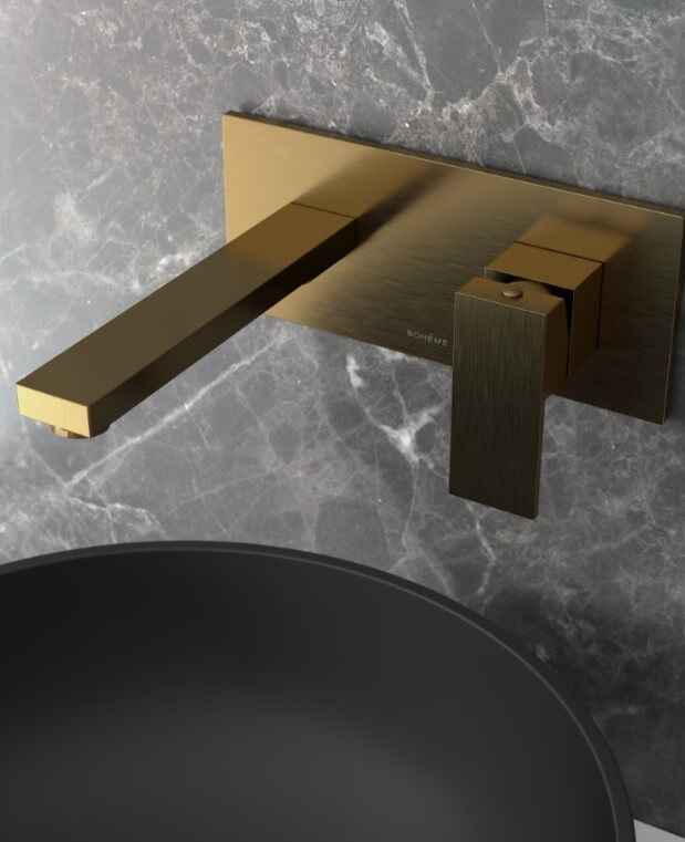 Boheme Qubic Matt Gold смеситель для умывальника, матовое золото